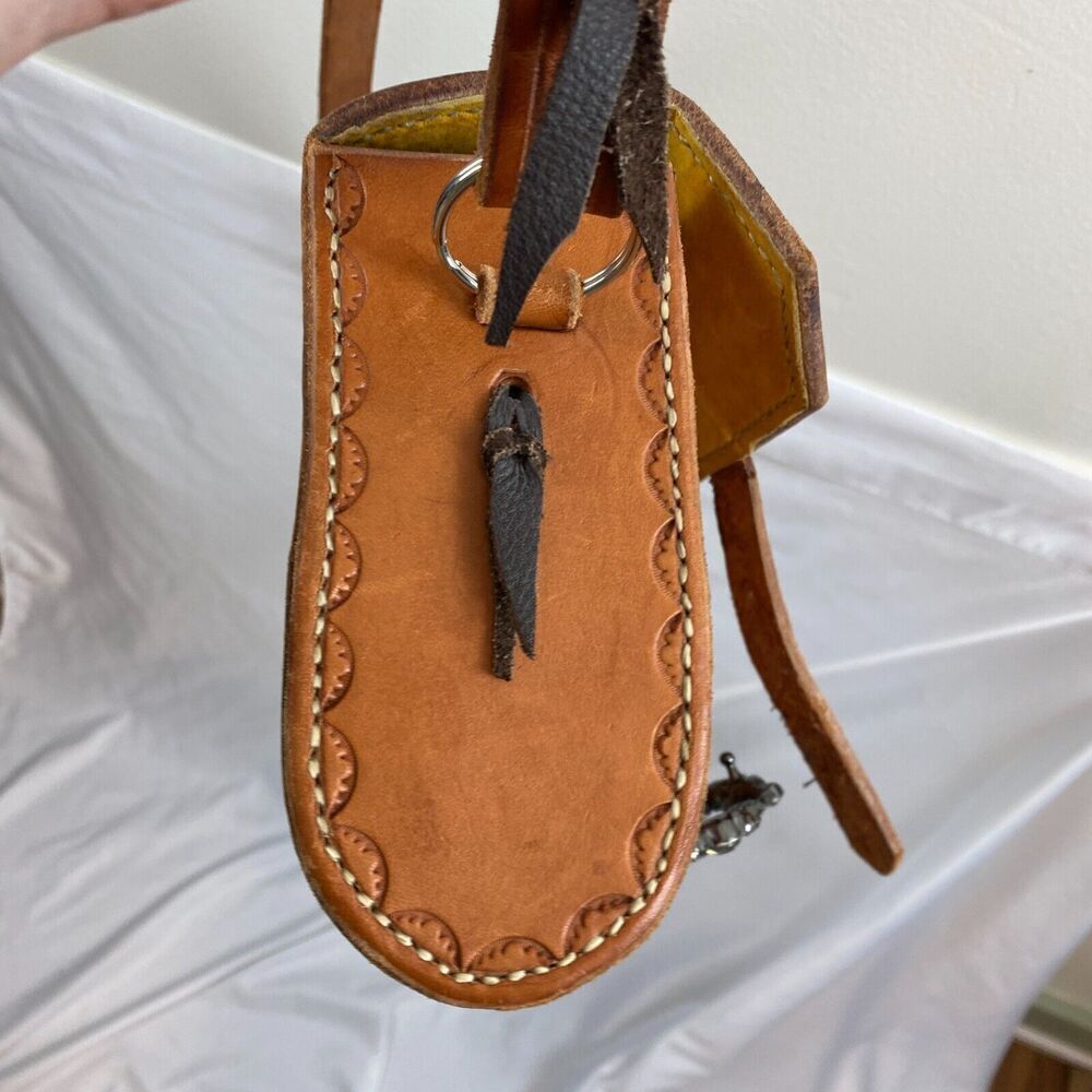 Vintage Genuine Leather Hand Tooled Brown Leather Western Boho Shoulder Purse - Picture 4 of 12